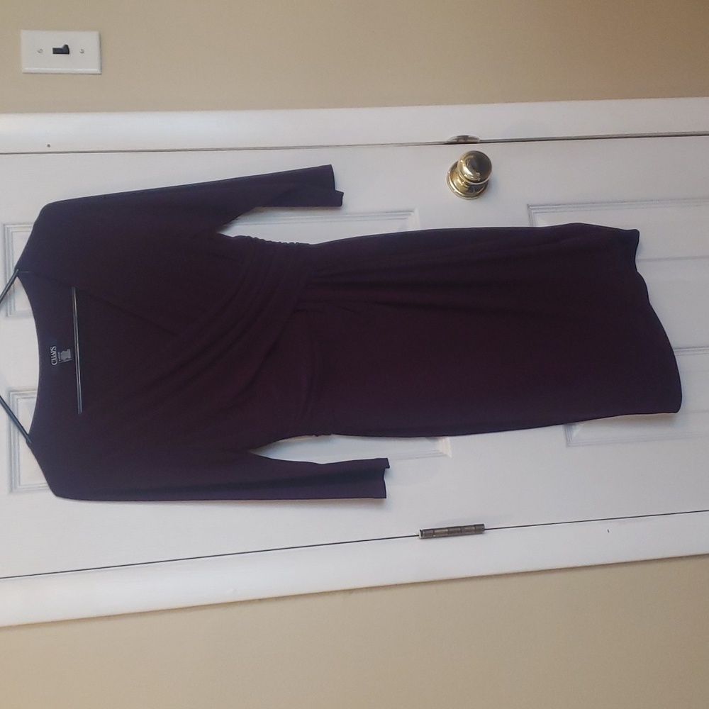 Faux Wrap Top Dress Plum/ Wine color size Petite small